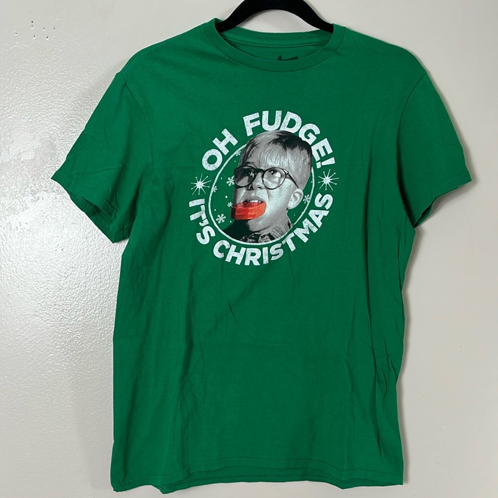 A Christmas Story Movie Green "OH FUDGE IT'S CHRISTMAS” Men’s M